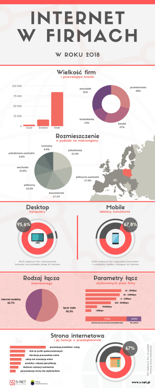 infografika - internet w firmach w roku 2018